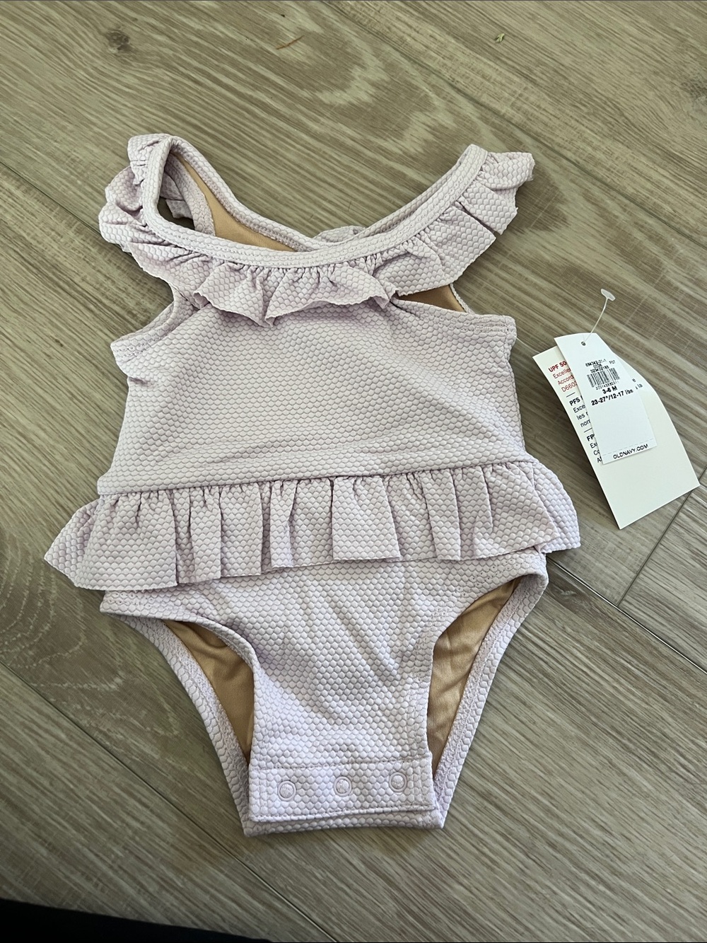 Old Navy Light Lavender Textured Ruffle One-Piece